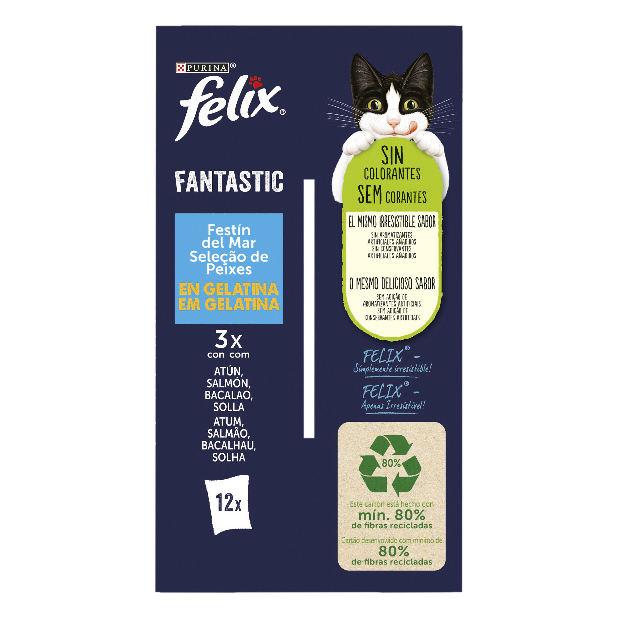 80 sobres x 85 g Felix Fantastic Fest&iacute;n del Mar sobres en gelatina para gatos, , large Imagen numero 8